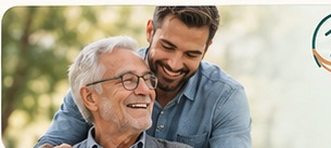 Older man with supportive family member